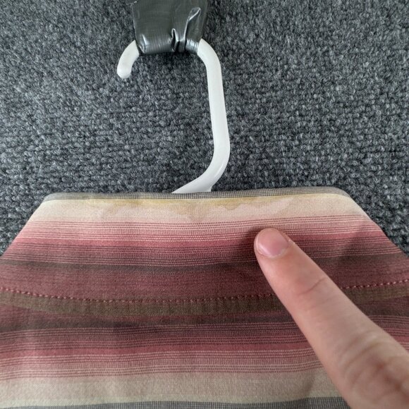 Tommy Bahama Long Sleeve Silk Tencel Blend Button Up Shirt Striped Red Beige XL - Picture 14 of 14